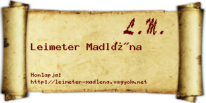 Leimeter Madléna névjegykártya